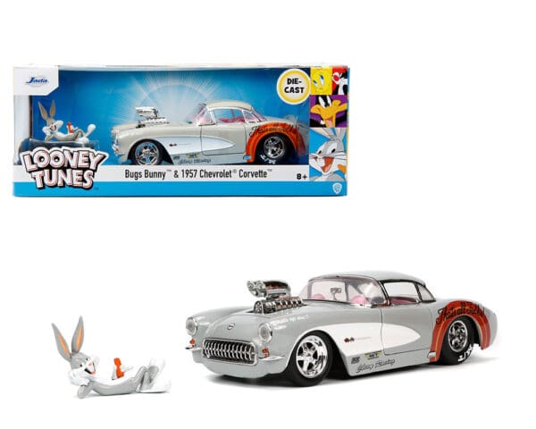 Jada 1:24 Bugs Bunny with 1957 Chevrolet Corvette – Looney Tunes – Hollywood Rides