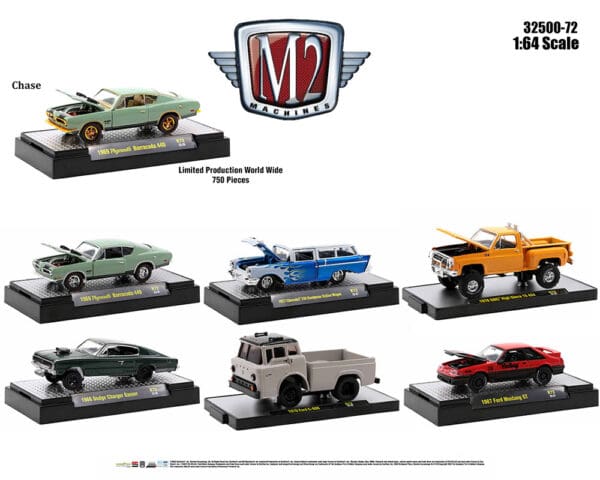 M2 Machines 1:64 Auto Thentics Release 72 Assortment 6 Styles