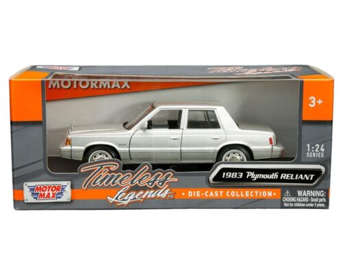 Motormax 1:24 1983 Plymouth Reliant (Silver) – Timeless Legends