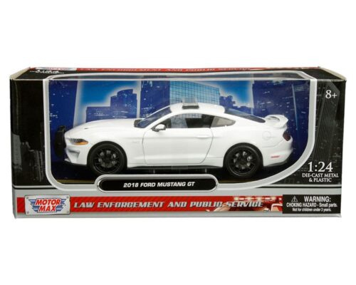 Motormax 1:24 2018 Ford Mustang GT with Lightbar (White) – Law Enforcement and Public Service