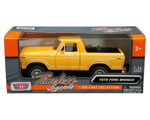 Motormax 1:24 1978 Ford Bronco (Yellow) – Timeless Legends