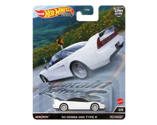 Hot Wheels 1:64 Car Culture Mountain Drifters – 2003 Honda NSX Type R White Solid Case