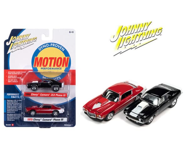 Johnny Lightning 1:64 2 Pack 1969 Chevy Camaro ZLX Phase 3 & 1973 Chevy Camaro Phase 3 Release B