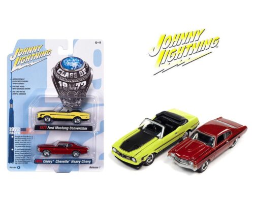 Johnny Lightning 1:64 2 Pack 1972 Ford Mustang Convertible & 1972 Chevrolet Chevelle Releases A