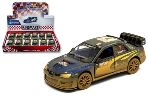 Kinsmart 1:32 2007 Subaru Impreza WRC Mud Version 5″ – Display Tray Set of 12