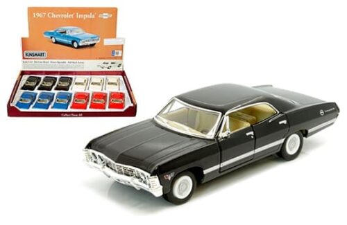 Kinsmart 1:43 1967 Chevrolet Impala – 5″ – Display Tray Set of 12