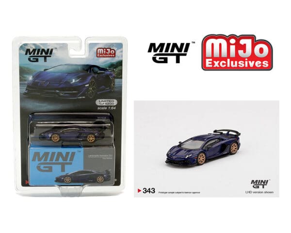 Mini GT 1:64 Lamborghini Aventador SVJ – Viola Aletheia – MiJo Exclusives – Limited to 4200 pieces