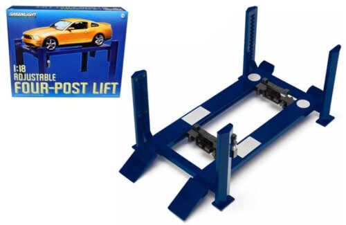 Greenlight 1:18 Adjustable Four-Post Lift (Blue)