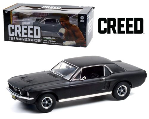 Greenlight 1:18 Adonis Creed’s 1967 Ford Mustang Coupe (Matte Black) – Creed (2015) – Hollywood