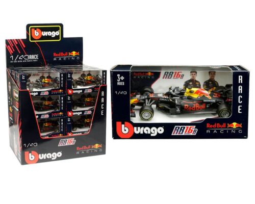 Bburago 1:43 RB16B #33 Max Verstappen in window box table top display – RedBull Racing – Race