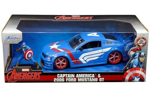 Jada 1:24 2006 Ford Mustang GT with Captain America – Marvel Avengers – Hollywood Rides