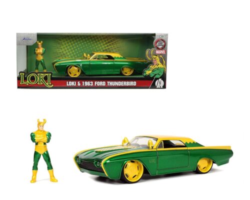 Jada 1:24 1963 Ford Thunderbird With Figure – Marvel Loki – Hollywood Rides