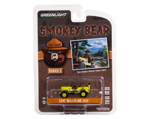 Greenlight 1:64 Smokey Bear Series 1 – 1942 Willys MB Jeep – Help Smokey Prevent Forest Fires