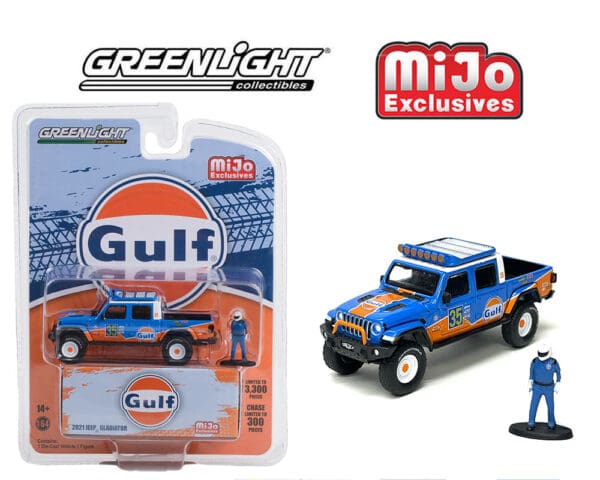 Greenlight 1:64 2021 Jeep Gladiator GULF With Driver Limited 3,600 – Mijo Exclusives