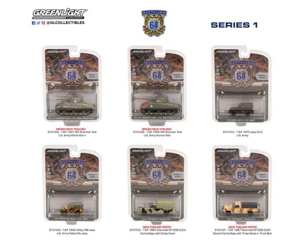 Greenlight 1:64 Battalion 64 Series 1 Assortment