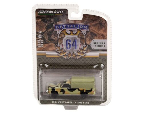 Greenlight 1:64 Battalion 64 Series 1 – 1984 Chevrolet M1008 CUCV (Camouflage with Cargo Cover)