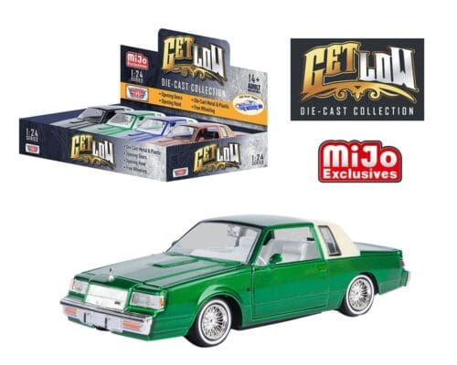 Motormax 1:24 1987 Buick Regal – Get Low – MiJo Exclusives – Display Tray Set of 4