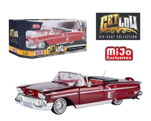 Motormax 1:24 1958 Chevrolet Impala Convertible Lowrider – Get Low MiJo Exclusives