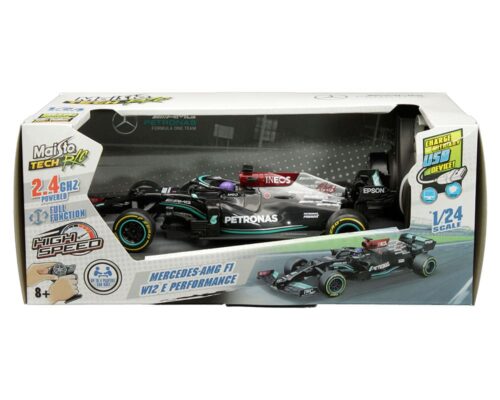 Maisto Tech R/C 1:24 Mercedes-AMG F1 W12 E Performance #44 Lewis Hamilton – Black and Silver – Ready To Run