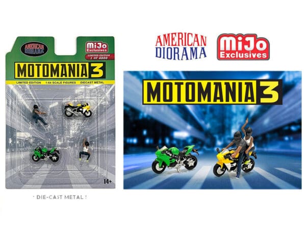 American Diorama 1:64 Moto Mania 3 Figure & Bike Set – MiJo Exclusives