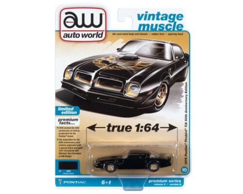 Auto World 1:64 Premium 1976 Pontiac Firebird T/A 50th Anniversary Edition (Starlight Black)