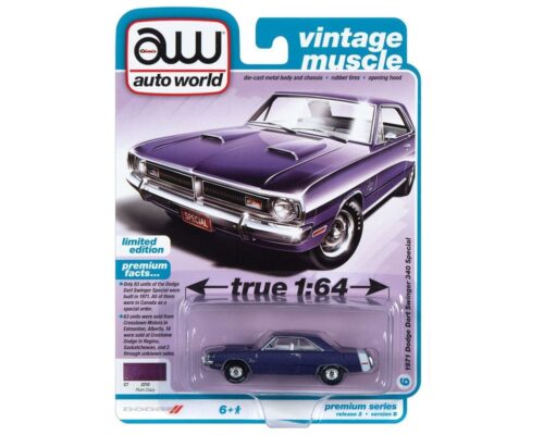 Auto World 1:64 Premium 1971 Dodge Dart Swinger 340 Special (Plum Crazy)