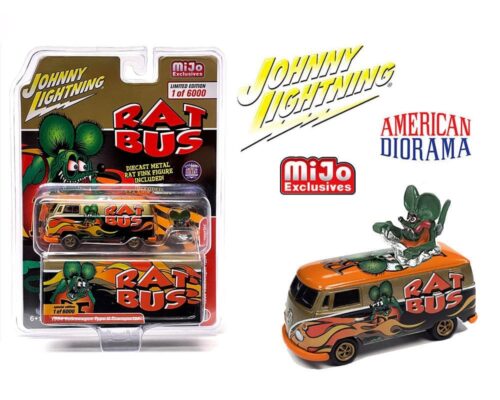 Johnny Lightning x American Diorama 1964 Volkswagen RAT FINK RAT BUS  With Rat Fink Figure