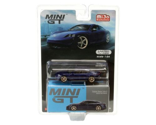 Mini GT 1:64 Porsche Taycan Turbo S (Gentian Blue Metallic)(LHD) – MiJo Exclusives limited to 2400 pieces