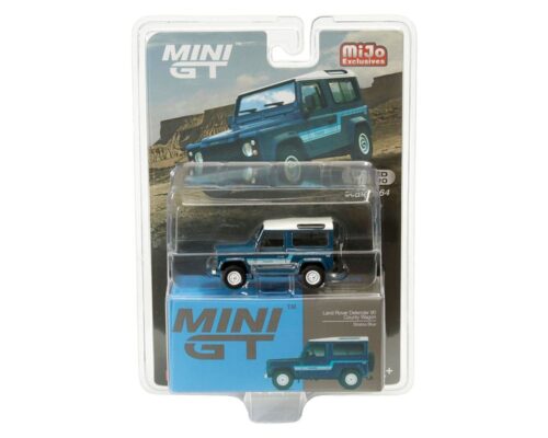 Mini GT 1:64 Land Rover Defender 90 County Wagon (Stratos Blue)(LHD) – MiJo Exclusives limited to 1920 pieces