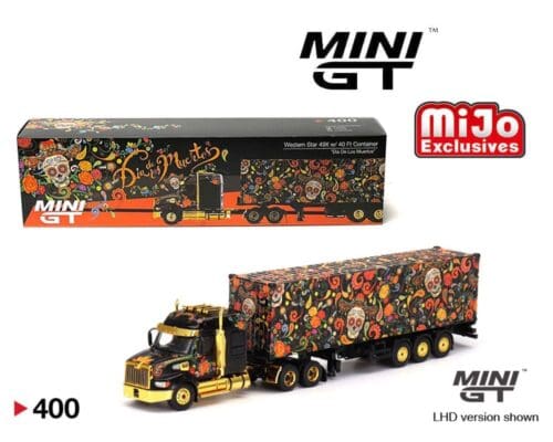 Mini GT 1:64 Western Star 49X with 40 Ft Container Day Of The Dead  “Dias De Los Muertos”  2022 Limited Edition – Mijo Exclusive