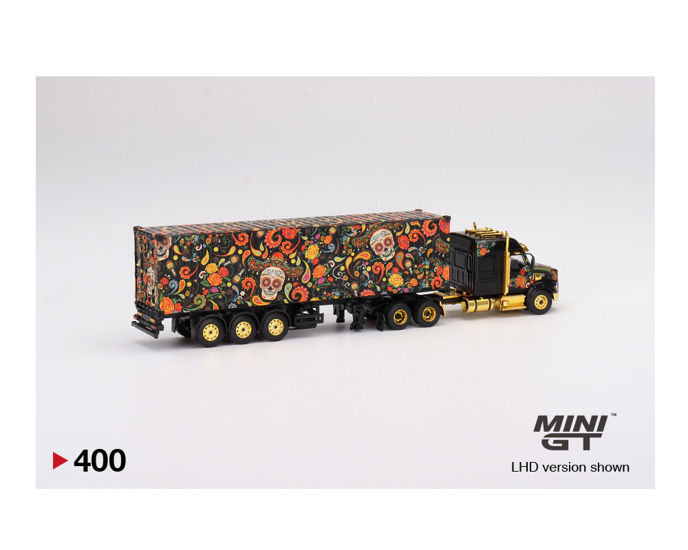 Mini GT 1:64 Western Star 49X with 40 Ft Container Day Of The Dead 
