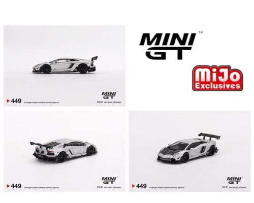 Mini GT 1:64 LB★WORKS Lamborghini Aventador Limited Edition Matt Silver  – Mijo Exclusive USA