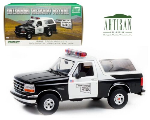 Greenlight 1:18 1996 Ford Bronco – Oklahoma Highway Patrol – Artisan Collection