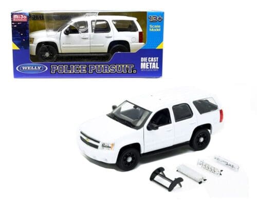 Welly 1:24 2008 Chevrolet Tahoe Police Version Plain White