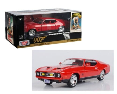 Motormax 1:24 1971 Ford Mustang Mach I (Red) – James Bond Collection – Diamonds Are Forever