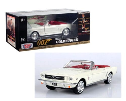 Motormax 1:24 1964 1/2 Ford Mustang Convertible (White) – James Bond Collection – Goldfinger