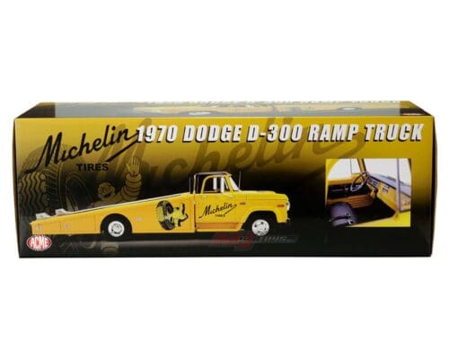 ACME 1:18 1970 Dodge D-300 Ramp Truck (Yellow) – Michelin