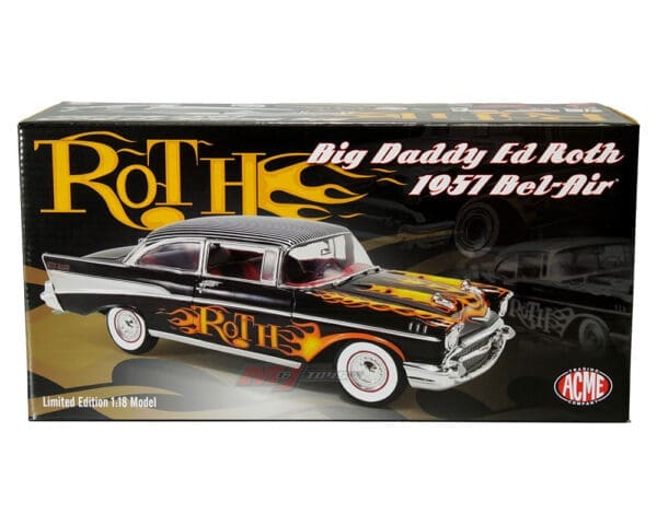 ACME 1:18 1957 Chevrolet Bel Air (Black with Flames) – Big Daddy Ed Roth’s Custom Paint Shop