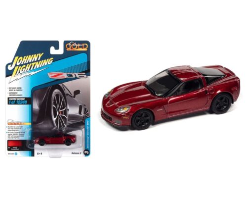 Johnny Lightning 1:64 2012 Chevrolet Corvette Z06 (Crystal Red) – Classic Gold 2022 Release 2 Version A