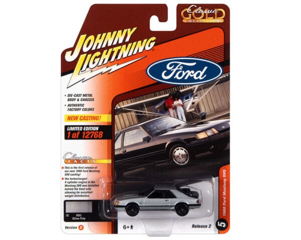 Johnny Lightning 1:64 1986 Ford Mustang SVO (Silver) – Classic Gold 2022 Release 2 Version B