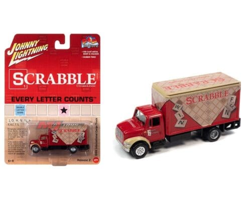 Johnny Lightning 1:64 Pop Culture 2022 Release 2 – International Cargo Truck SCRABBLE w Token Solid Pack