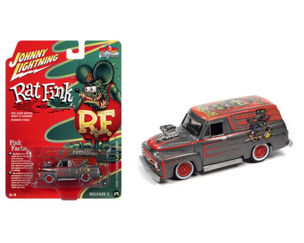 Johnny Lightning 1:64 Pop Culture 2022 Release 2 – 1955 Ford Panel Blower Rat Fink Solid Pack