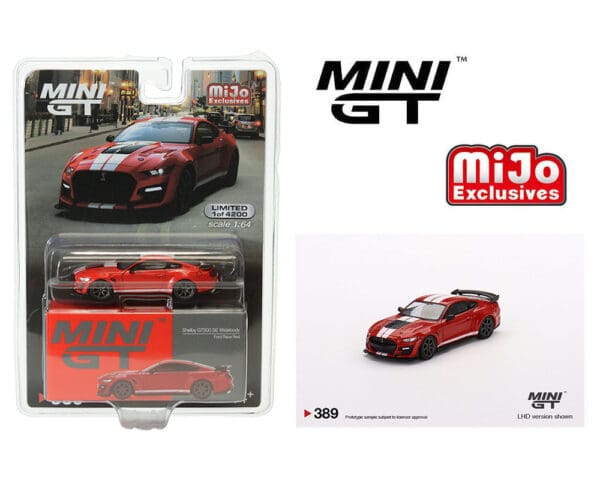 Mini GT 1:64 Shelby GT500 SE Widebody (Ford Race Red with White Stripes) – MiJo Exclusives