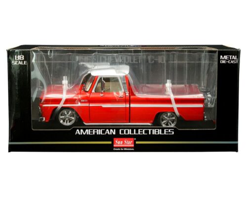 Sun Star 1:18 1965 Chevrolet C-10 Styleside Pickup Lowrider (Red)