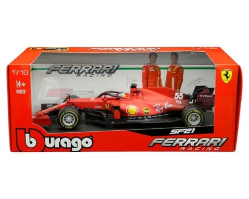 Bburago 1:18 2021 Ferrari SF21 Carlos Sainz #55 – Scuderia Ferrari Racing