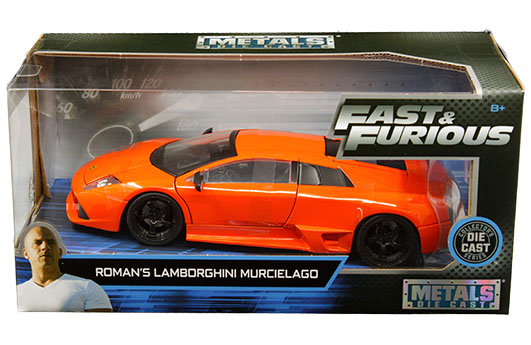 Jada 1:24 Roman's Lamborghini Murcielago – Fast & Furious – M & J Toys Inc.  Die-Cast Distribution | Specializing in Die-cast Collectibles Since 1987