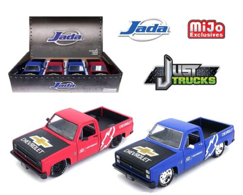 Jada 1:24 1995 Chevrolet C10 Custom with CHEVROLET Logo – Just Trucks – MiJo Exclusives – Display Tray Set of 12