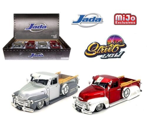 Jada 1:24 1951 Chevrolet Pickup Two-Tone – Street Low – MiJo Exclusives – Display Tray Set of 4