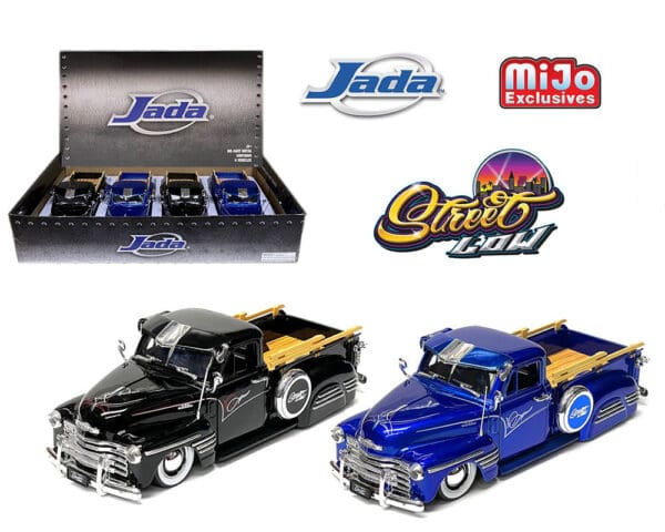 Jada 1:24 1951 Chevrolet Pickup – Street Low – MiJo Exclusives – Display Tray Set of 4