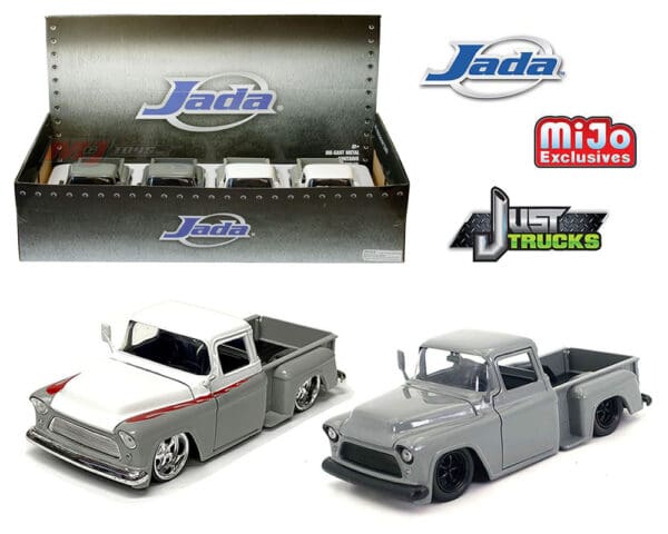 Jada 1:24 1955 Chevrolet Stepside – Just Trucks – MiJo Exclusives – Display Tray Set of 4